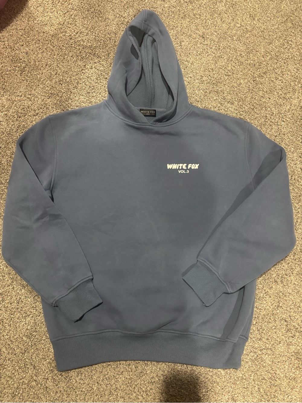 White Fox Boutique Dusty Blue Logo Hoodie